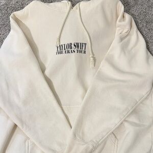 XL Taylor Swift Cream Pullover Hoodie with Black Logo